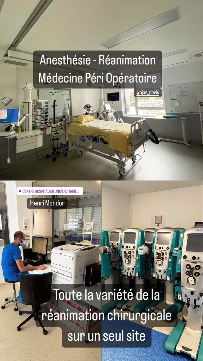 mathildedlg's tweet photo. Choisir #Anesth #Réa #internes 
Hôpital #Mondor
Toute la variété de la réanimation chirurgicale sur un seul site
- 15 lits de réa chirurgicale CCV et digestive
- 15 lits de réa neuro polytrau 
 Le + : SOS aorte, SOS endocardite, GG de neurochirurgie et accueil du polytraumatisé https://t.co/slyJYNVdSo