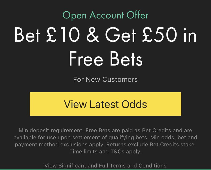 Bet £10 and get £50 in free bets for new customers!

Here 👉🏼 bit.ly/3nP2Acf

Join Bet365 today &amp; bet £10 at odds of 1/5 or greater to get £50 in free bets. 

18+ gambleresponsibly #ad ts &amp; cs apply, new customers only.