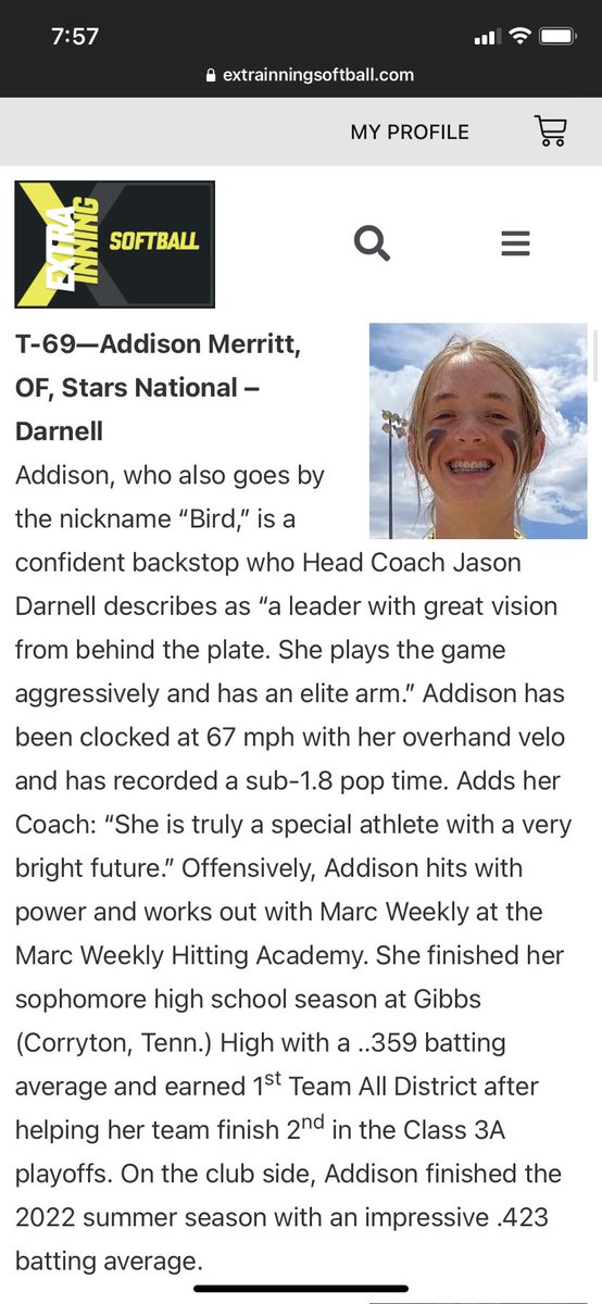 StarsnationalD's tweet photo. Congratulations to our #2 @addisonmerritt1 for breaking into @ExtraInningSB’s Top 100 Rankings for the Class of 2024. She received #69 overall ranking.Congrats on the recognition Bird. We’re so very proud. You have a bright future! @starsnationalfp #starsnationaldarnellgrabowski https://t.co/lZrkfZaZ9D