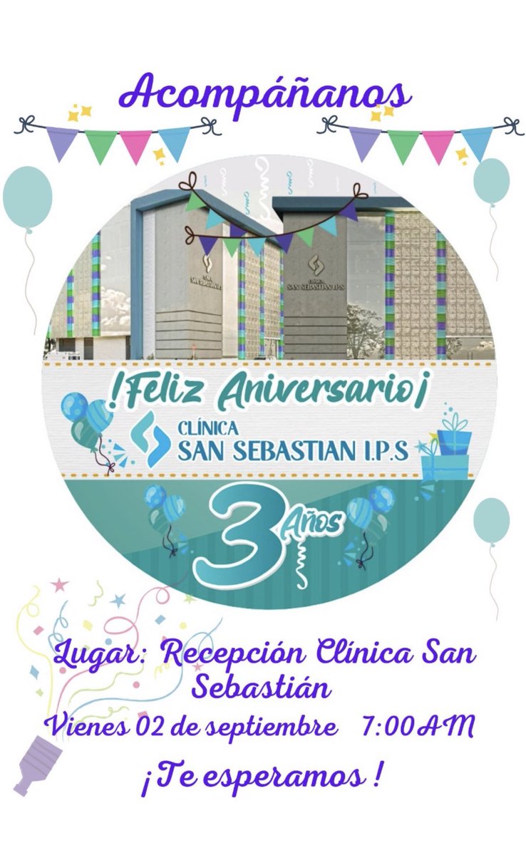 oscarrodrilo's tweet photo. Gracias a Dios y a todas las almas benditas, que han hecho de La Clinica San Sebastián la mejor de Monteria y Córdoba💪 Brindando Salud con Compromiso Social! Felicitaciones en sus 3 años de servicio. 🎉🎊 🇨🇴🙏 https://t.co/FthCDLm8VG