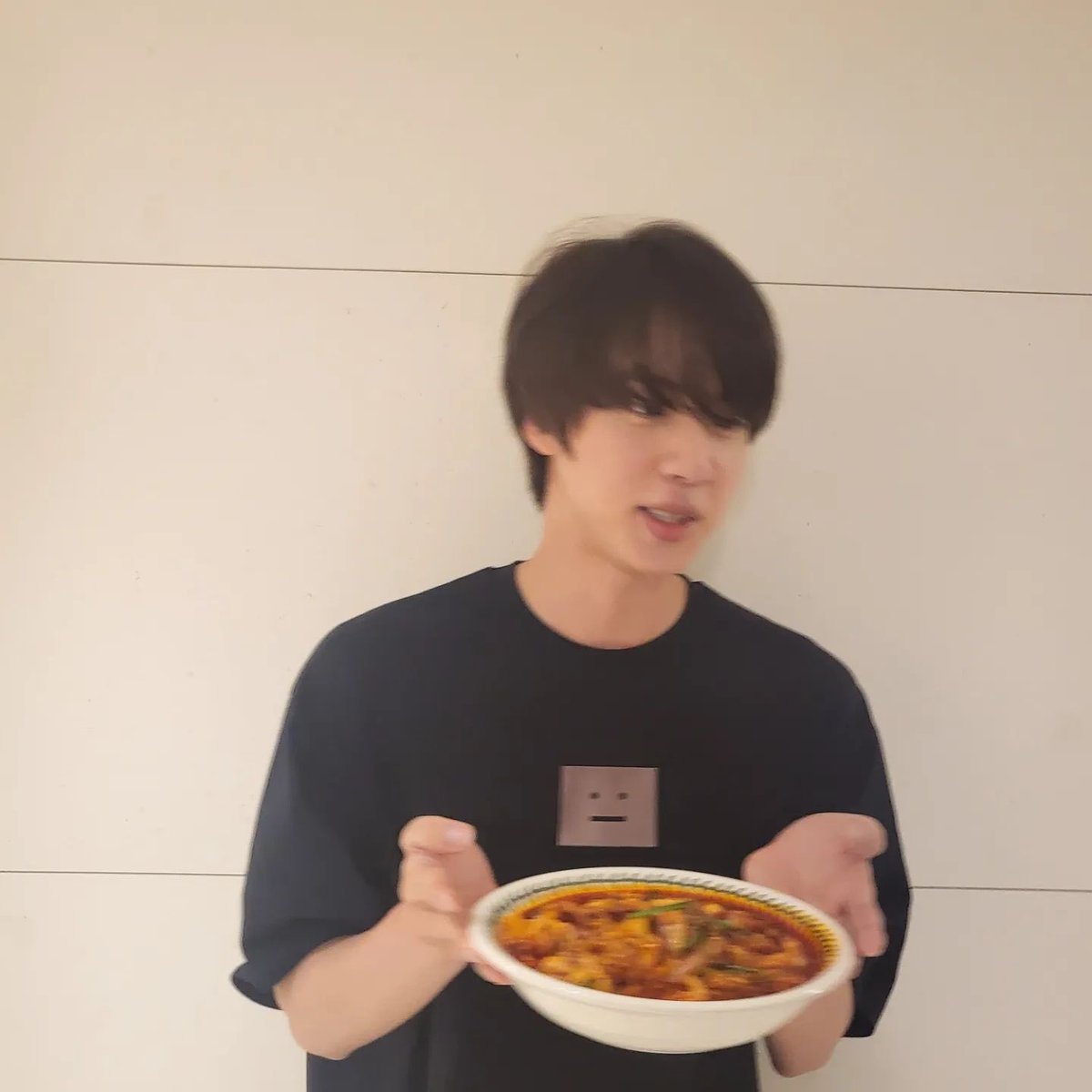 [jin] instagram post 🐹 stir fried octopus that jhope made (bought) for me