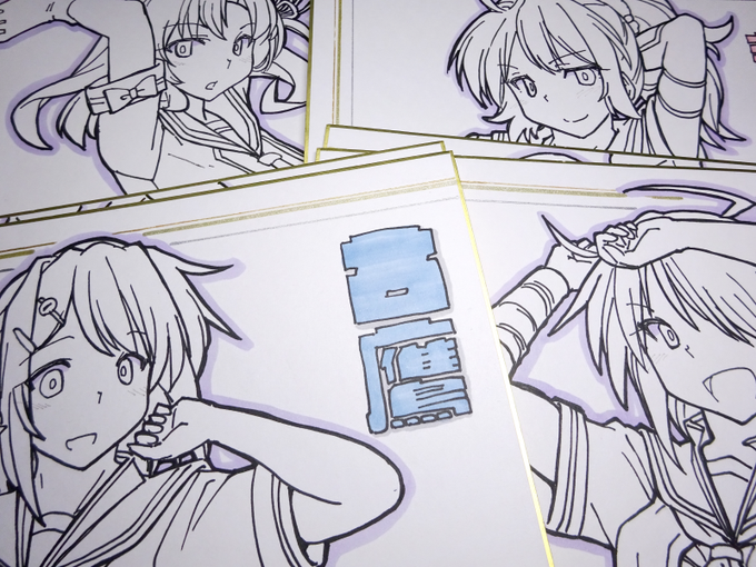 古鷹・青葉型も線画までは出来ているので残り時間でできるだけ仕上げに持っていきます(`・ω・')最悪現地で 