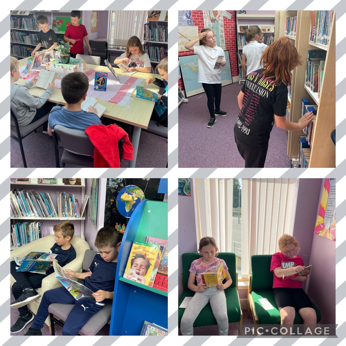 DeanburnPS_P7A's tweet photo. We are having a lovely, quiet time in the #Library this afternoon where we can choose and read a book. #Literacy #LoveOfReading #ERICtime 📚😊 https://t.co/UM04f8rPM5