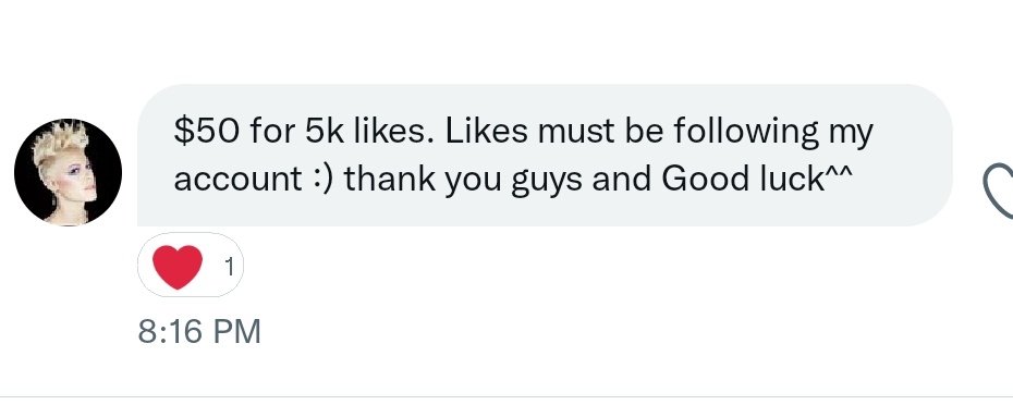 Teumes! We got a deal from <a href="/edz_lozano/">Geri Crypto/NFT Promotions</a> 🤍

• 5k likes for $50
• must be follow <a href="/edz_lozano/">Geri Crypto/NFT Promotions</a>
• like and rt
• drop proofs ☄️

Please help us spread so we can donate for cb funds. Thank you!