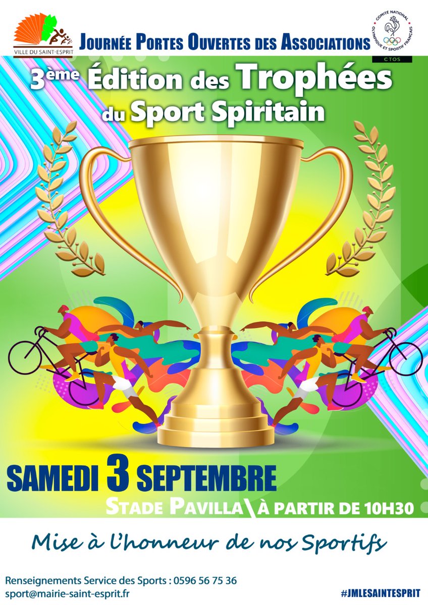 VilleDuStEsprit's tweet photo. #SaveTheDate
‼️Rendez-vous ce samedi 3 septembre 2022 au Stade Pavilla.‼️
#JMLESAINTESPRIT https://t.co/iLbwDDVwKI