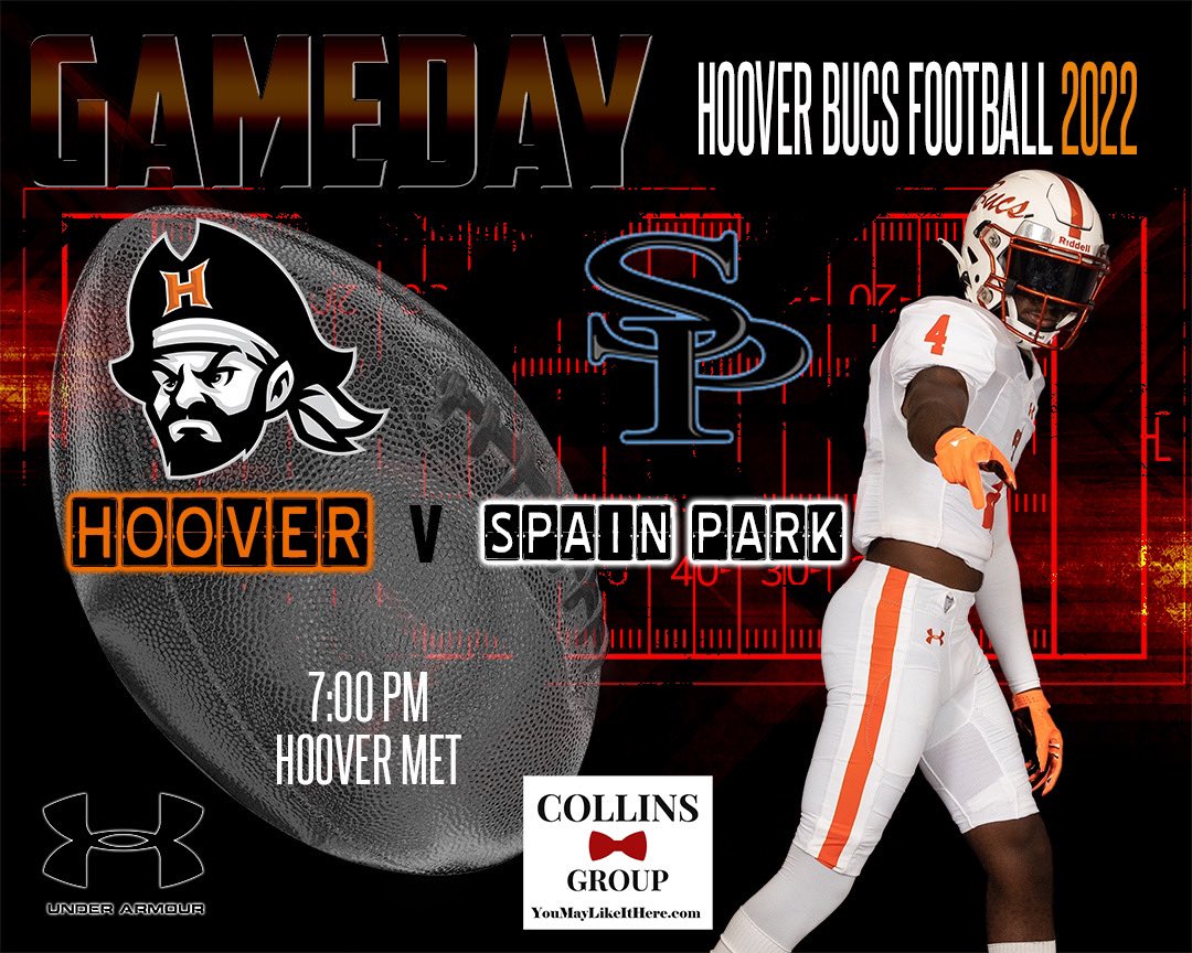 BucsFootball's tweet photo. Let’s light it up tonight! Go Bucs.  City Showdown. @HooverAthletics @CityofHoover @HooverSchools https://t.co/wHXsdh4ygb