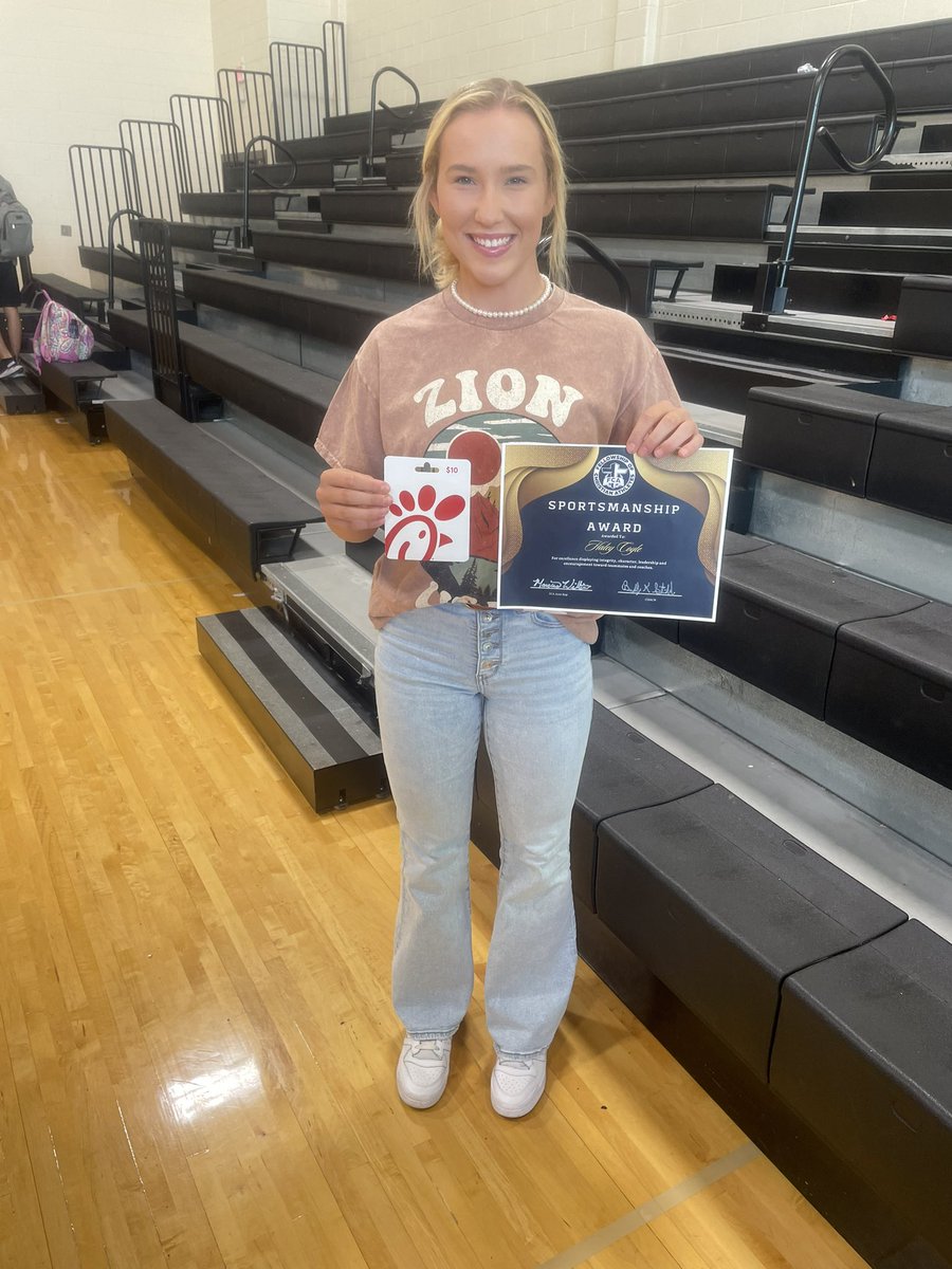 AHSBucsSoftball's tweet photo. Congratulations to our own Haley Coyle. She was presented with a Sportsmanship Award this morning from Cedarcrest Church. No one more deserving. @cedarcrestchrch @toona_athletics https://t.co/eG8MHZg8Pp