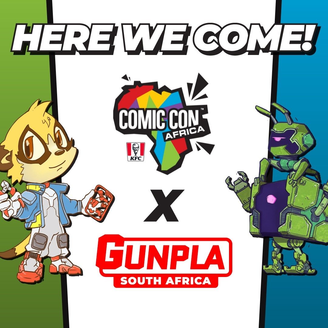 ComicConAfrica's tweet photo. We are expanding our #Anime offering with @gunpla_sa 🤖See the widest range of #Gundam Model Kits, with some CCA exclusive product only available from Comic Con Weekend! Attend this weekend’s #BuildForce event and you could win weekend passes to CCA! 
 #ComicConAfrica @NexusHubZA https://t.co/h5YbhXaMBm