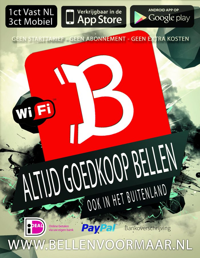 Holland Wil je vanaf #terugvolgvrijdag ook goedkoper bellen in binnen en buitenland zonder starttarief  met de app of een belkaart internationaal te gebruiken.

bellenvoormaar.nl voor alle tarieven naar welk land.

Simpel en snel!