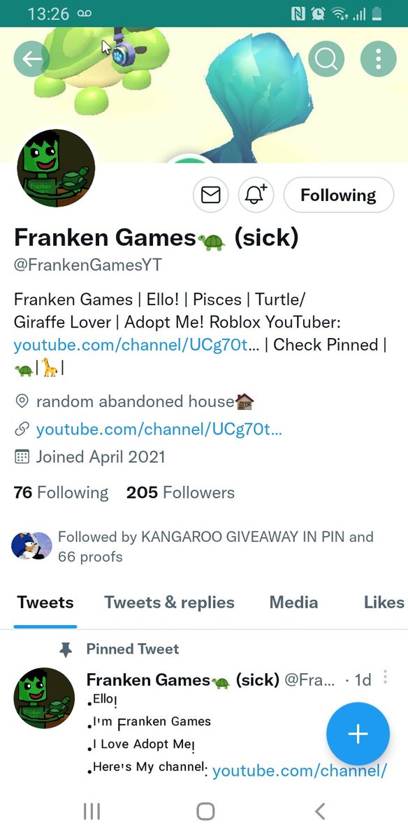 Omariyo12's tweet photo. @rblxadoptz4ever @FrankenGamesYT Done hope I win :) https://t.co/cn4A3HM32g