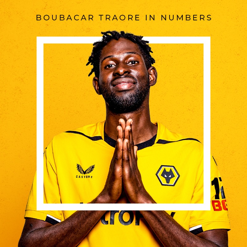 Wolves's tweet photo. The figures behind our new man from Mali 🇲🇱