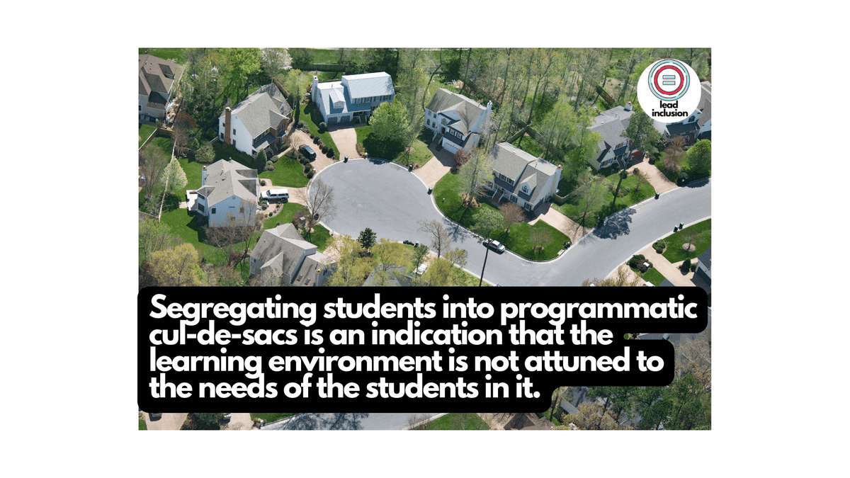 leeannjung's tweet photo. Segregating students with disabilities into institutional and programmatic cul-de-sacs is an indication that the learning environment is not attuned to the needs of the students in it. #LeadInclusion #EdChat #UDL #UDLchat #Inclusion #EdLeadership https://t.co/usy4OBEfFq