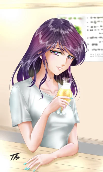 #絵描きさんと繫がりたい #イラスト  ようやく涼しくなってきましたね でもまだまだビールです!  (結局そのまま仕上げました)