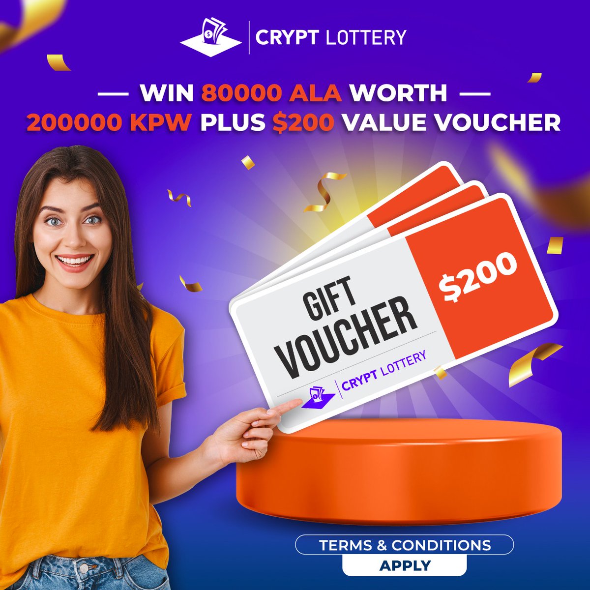 cryptl0ttery's tweet photo. Grab the golden opportunity!

Don't miss your chance to be one of the 4 lucky winners! 

Visit https://t.co/BGaNqhfu0x and get your ticket before its too late.

#cryptlottery #gamefi #nft #crypto #defi #blockchain #metaverse #ethereum #playtoearn  #gaming #play #airdrop #binance https://t.co/MdqiSF9e5Q