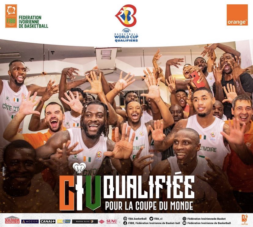 RomainLecomteNm's tweet photo. QUALIFIÉS POUR LA COUPE DU MONDE DE BASKET-BALL 2023 🤩💯 

Merci encore une fois pour tout Abidjan vous avez été formidable 🇨🇮

On ne va pas s’arrêter là… ÉLÉPHANTS OOOOOOOWWWWWWAAAAAAAA 🐘🇨🇮 https://t.co/9gP9xS1DBJ