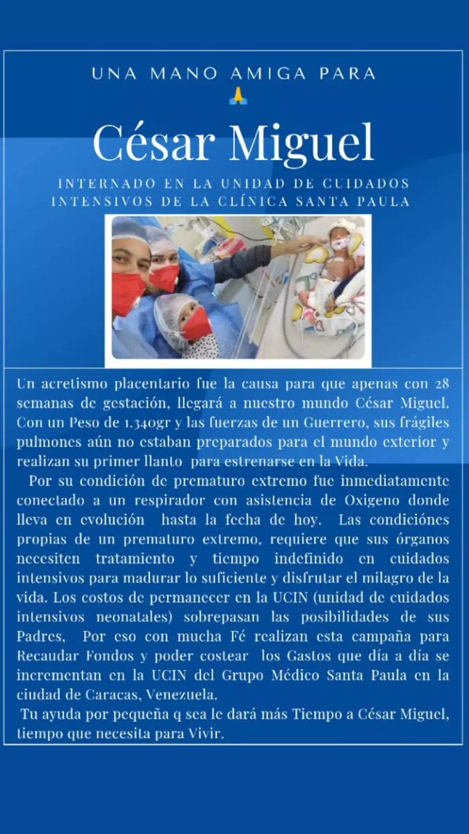 ingrosma's tweet photo. @cmrondon @dsmolansky Feliz y bendecido viernes, mi familia busca dar a conocer el caso de mi hijo César Miguel, estamos haciendo una campaña para Recaudar Fondos. Mi hijo César Miguel nació prematuro. https://t.co/H2siSO9Vn5