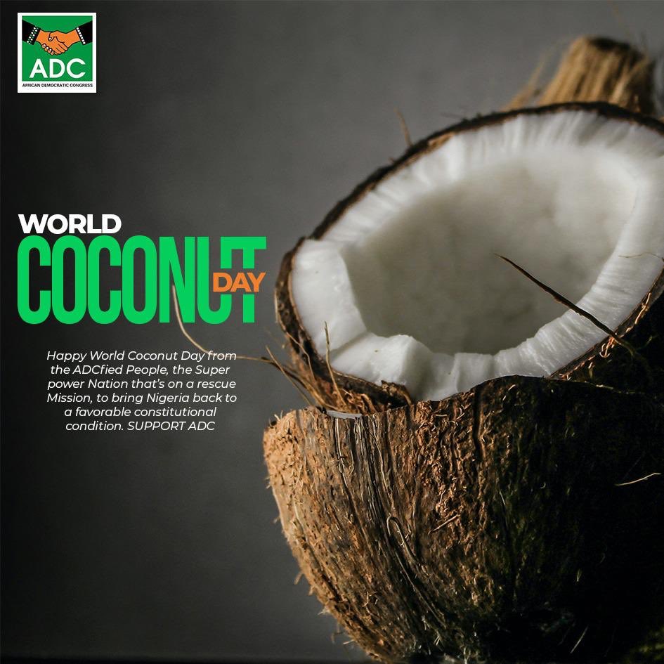 Aishahamzy's tweet photo. Coconut is known for it’s sweetness, medicinal value, cosmetic usage and lots more and in times past, it was a huge source of foreign exchange in Nigeria. We the super power nation join the rest of the world to Celebrate world coconut day.
Get #ADCFied
Join the #RescueMission https://t.co/9drvqWPrk3