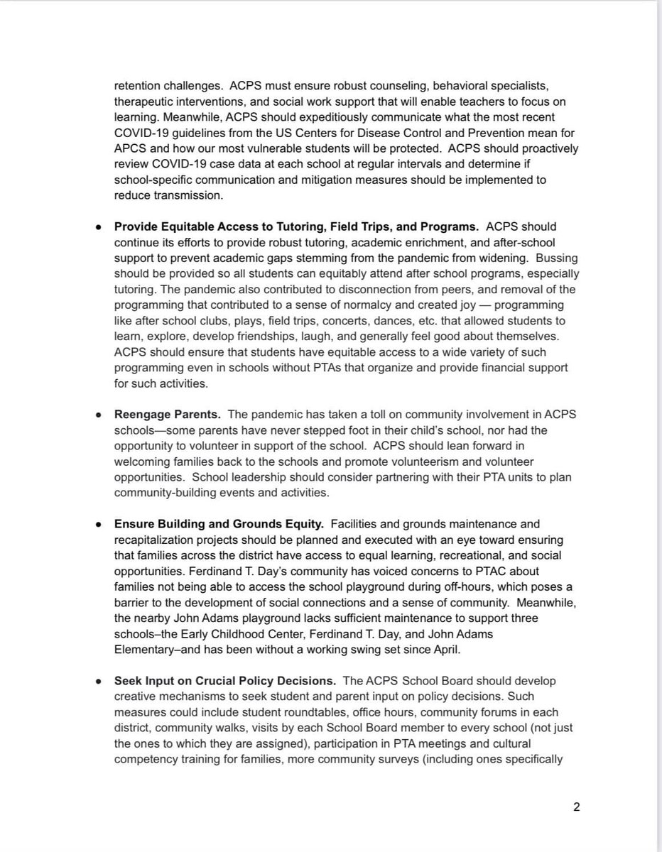 AlexVAPTAC's tweet image. ⭐️Advocacy Alert⭐️PTAC recognizes the many challenges that loom large over the start of the 22-23 school year. We have requested that @ACPSk12 and the Alexandria School Board advance several priorities. For more information, please see the full letter below 

#PTACAdvocacyAlert