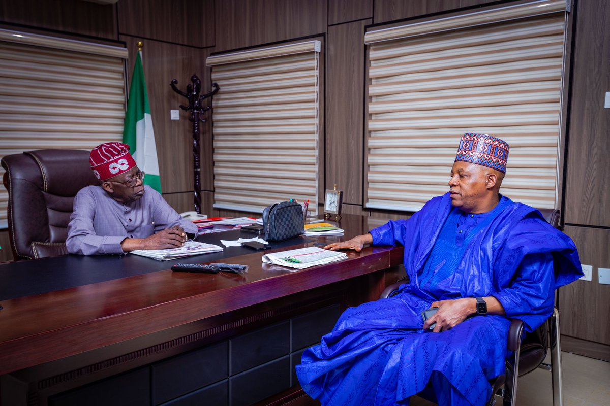 officialABAT's tweet photo. I heartily congratulate my brother and worthy partner, Senator Kashim Shettima, on attaining 56 in good health.
I am excited about his energy, dynamism and readiness to serve our country at the center as Vice
President. https://t.co/bMvsy5Okjm