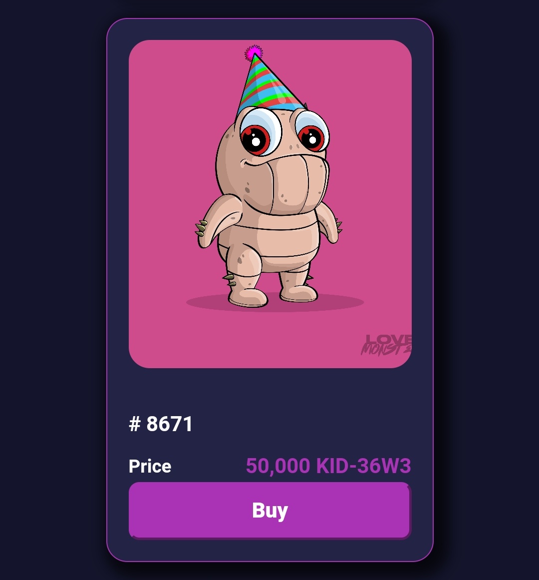 TheMotoKing1's tweet photo. For Sale #LoveMonsterNFT
⬇️ 50,000 KID ⬇️
https://t.co/rJgU0jDInF https://t.co/3UXrmBHXtV