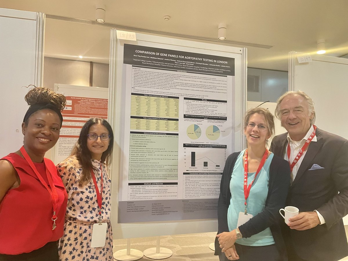 AortopathyCNS's tweet photo. Royal Brompton & Harefield Aortopathy team at #ScienceinParis presenting our poster. @MarfanFdn https://t.co/ZRLLeG4BQo