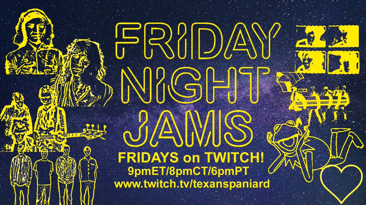 Amigos, tonight LIVE on #Twitch it's #FridayNightJams! I'll be playing some originals & #coversongs so come hang out and JAM w/ me tonight! #concert #music #musictwt #twitchstreamers #musiciansontwitter #supportartists 
twitch.tv/texanspaniard