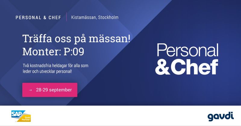 Gavdi's tweet photo. Gavdi Group are proud to sponsor Personal &amp; Chef - Join us in Stockholm on the 28th/ 29th of September for one of The Nordics largest HR events.

Meet the experts at P:09! - Register below for your complimentary pass 👇

https://t.co/KMNoyGXrew

#successfactors #hxm https://t.co/mKHQ5Dk3ZW