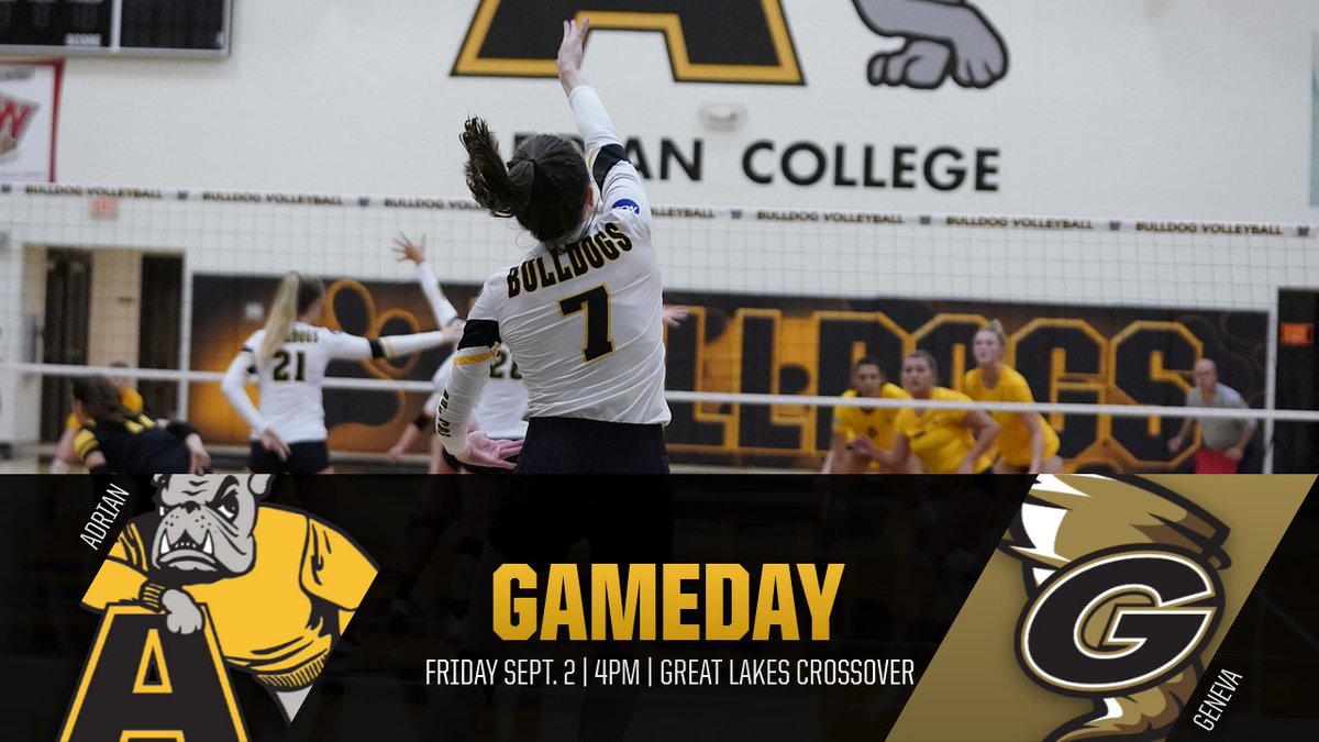 AdrianBulldogs's tweet photo. 🚨MATCH DAY!🚨
🏐 @AdrianWVB vs. Geneva and Allegheny
⏰ 4:00 PM and 8:00 PM
📍 Sandusky, Ohio
📺https://t.co/HyTnT7ZAlv
🎟️https://t.co/T3LixZ7Nty

#d3vb https://t.co/ZE2CGF9oFE