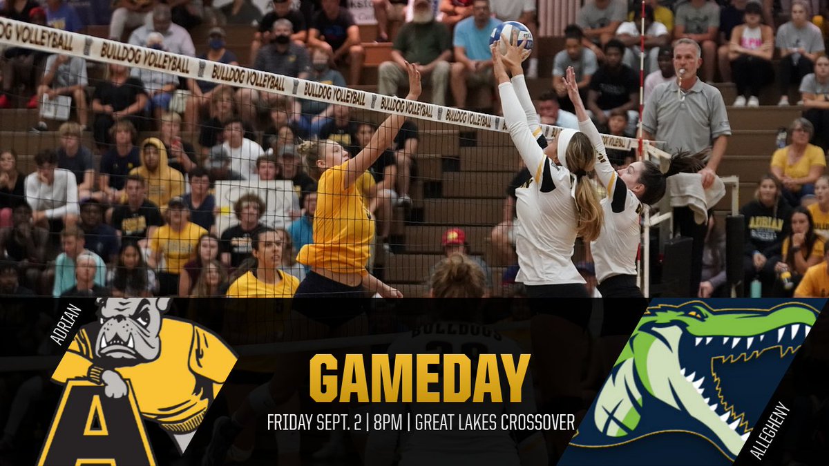 AdrianBulldogs's tweet photo. 🚨MATCH DAY!🚨
🏐 @AdrianWVB vs. Geneva and Allegheny
⏰ 4:00 PM and 8:00 PM
📍 Sandusky, Ohio
📺https://t.co/HyTnT7ZAlv
🎟️https://t.co/T3LixZ7Nty

#d3vb https://t.co/ZE2CGF9oFE