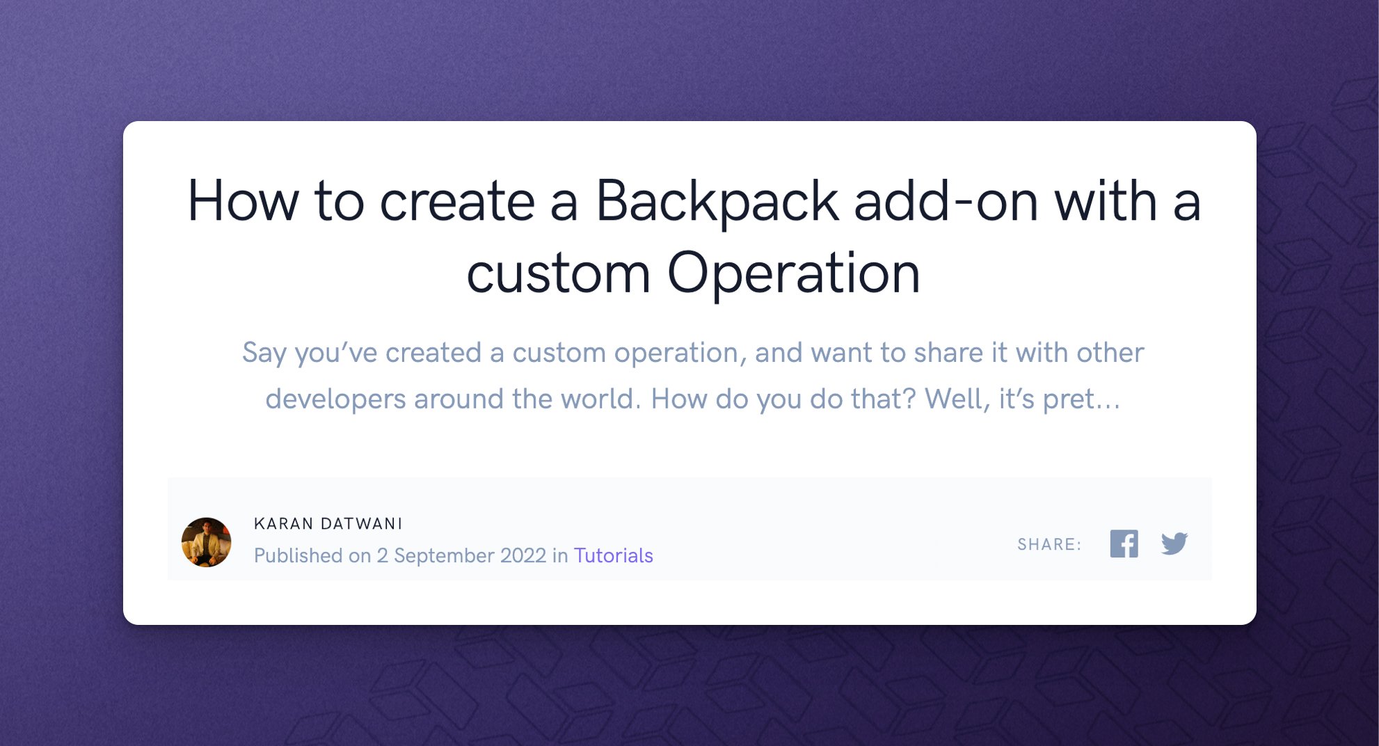 Backpack for Laravel (laravelbackpack) / Twitter