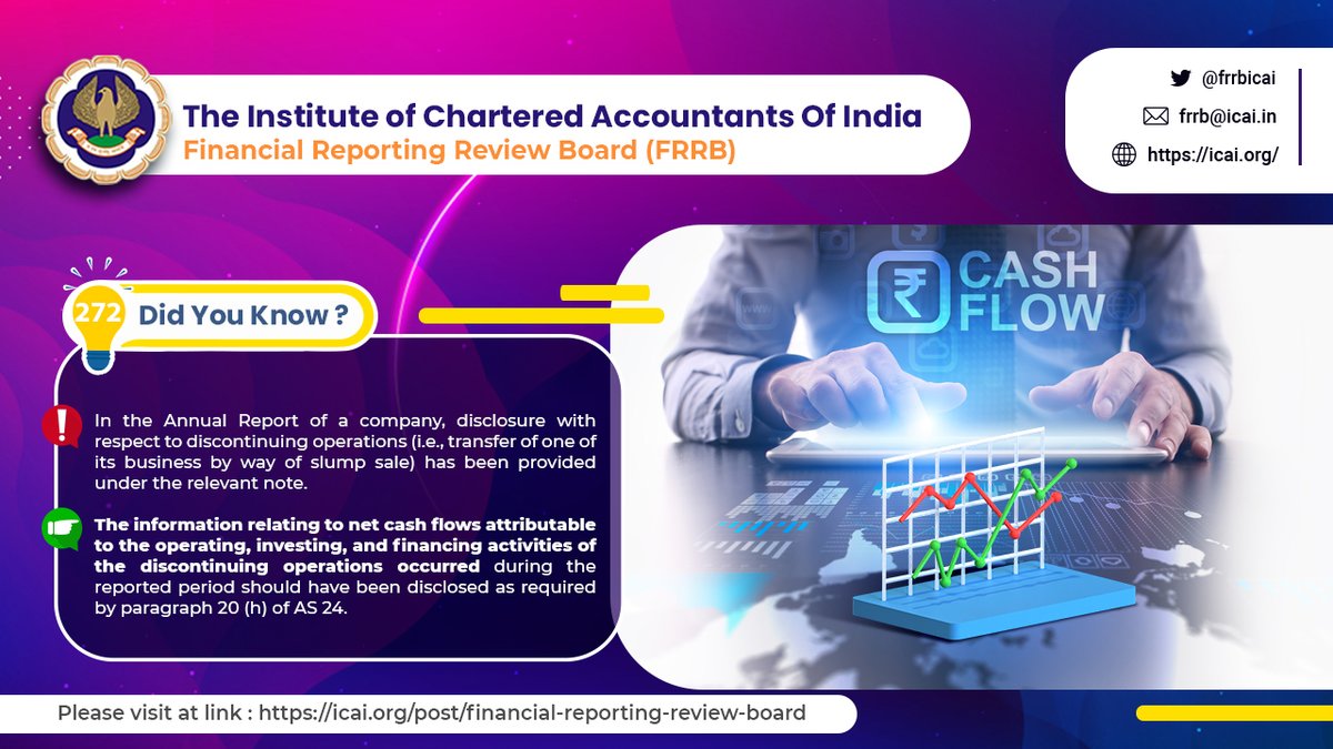 frrbicai's tweet photo. @frrbicai @theicai @drdebashismitra @AniketTalati @CaDurgeshkabra @AbhayChhajed17 @CAkemishaSoni @CAHansRajChugh @CAPramodLunawat @CaDayaniwas
#DidYouKnow #company #annualreport #financingactivity #cashflow #discontinuingoperation https://t.co/MzMhlEaZzX