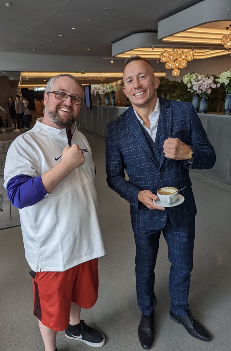 Weekend well and truly made been going to UFC events for nearly 15 years and finally got to meet a guy who was at the top of the wishlist! ….. GSP!! #UFCParis