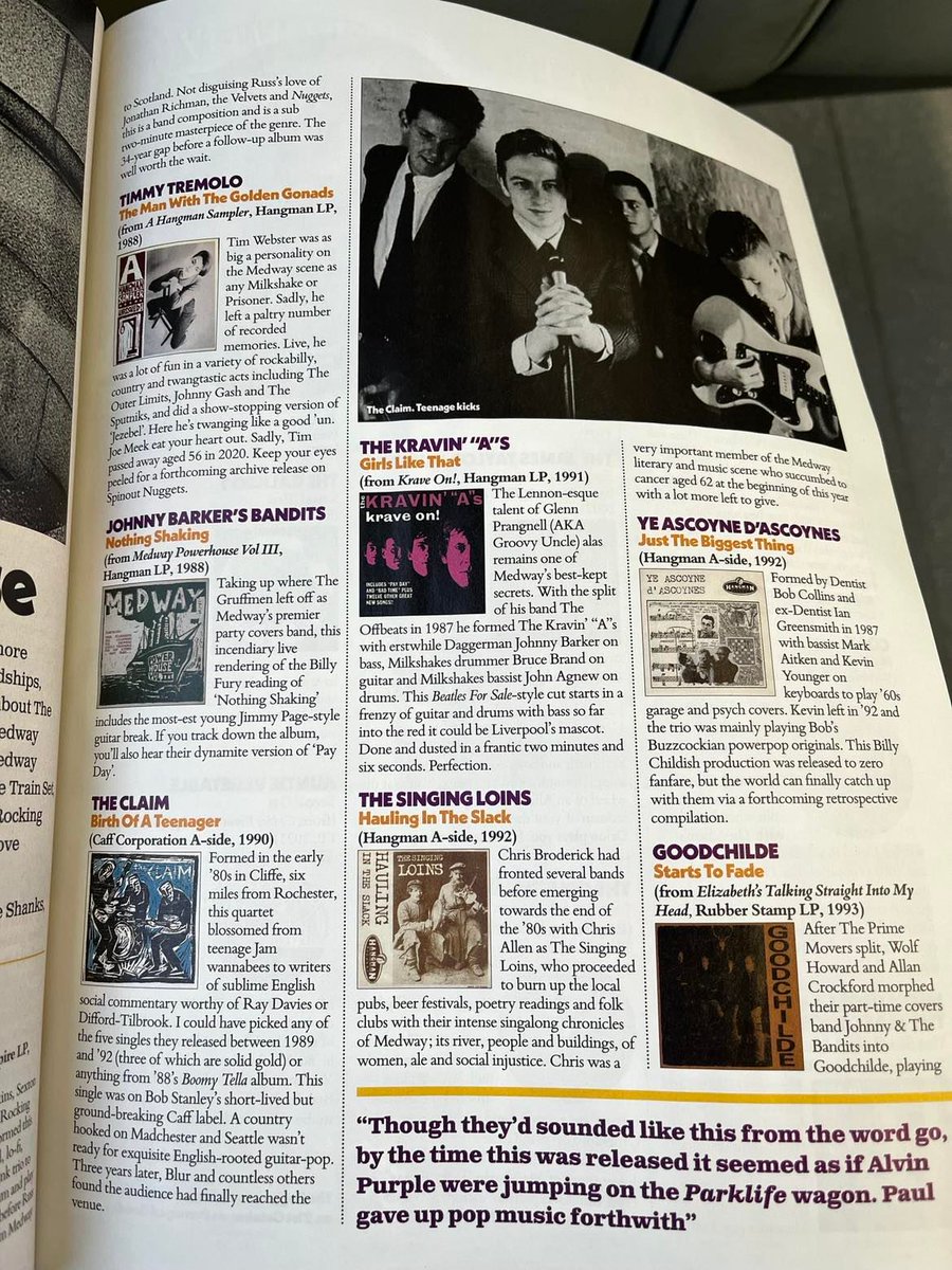 Great to be featured in excellent Medway Deep Cuts feature in this months <a href="/shindigmagazine/">𝐒𝐡𝐢𝐧𝐝𝐢𝐠!</a> with other luminaries.  Also features Coax - My Number 9.  A brilliant song written by Mark from <a href="/Dentistsband/">The Dentists</a> sung by David Read