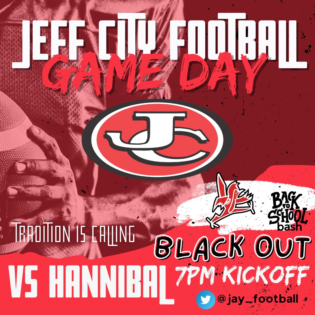 JayPrideFB's tweet photo. H O M E O P E N E R
🆚 Hannibal
⏰ 7:00PM
⚫️ Black Out
#TraditionIsCalling https://t.co/EGJIetEa9S