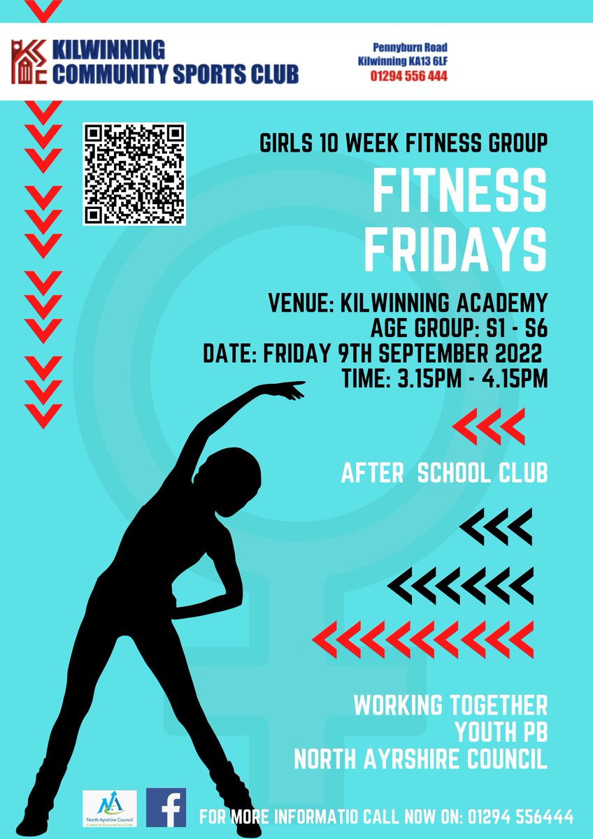 NA Active Schools Kilwinning Cluster (@askilwinning) on Twitter photo #NAInclusion💛🖤
<a href="/Kilwinning_Acad/">Kilwinning Academy</a> girls have an amazing opportunity to #TrySomethingNew! In partnership with <a href="/KilwinningSC/">KilwinningSportsClub</a>, we are offering S1-S6 girls from Kilwinning a 10-week fitness block, plus a free membership to KSC
Starting 09/09. Scan the QR Code to sign up
#NAActive #NAInclusion💛🖤
<a href="/Kilwinning_Acad/">Kilwinning Academy</a> girls have an amazing opportunity to #TrySomethingNew! In partnership with <a href="/KilwinningSC/">KilwinningSportsClub</a>, we are offering S1-S6 girls from Kilwinning a 10-week fitness block, plus a free membership to KSC
Starting 09/09. Scan the QR Code to sign up
#NAActive