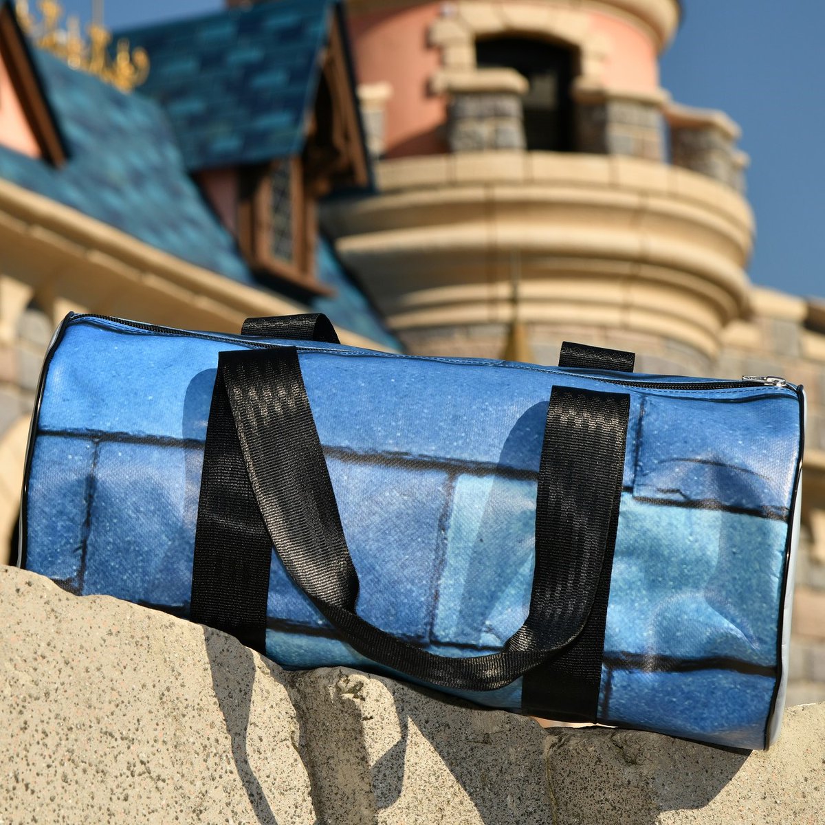 Check out our one-of-a-kind Sleeping Beauty Castle-themed accessories, refurbished by Bilum, the tarpaulin that shielded the Castle from prying eyes during its makeover! 🏰✨ Find out more: bit.ly/3wQZLNT #DisneylandParis30