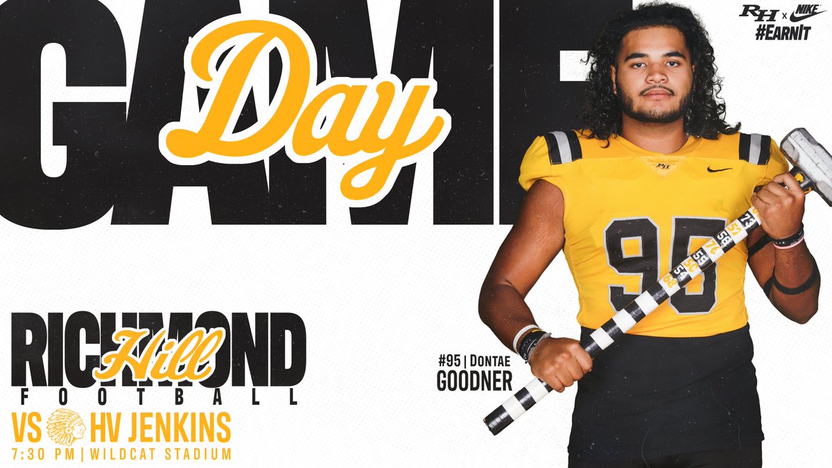 RHHSFootball's tweet photo. 𝗚𝗥𝗘𝗔𝗧 𝗗𝗔𝗬 𝗧𝗢 𝗕𝗘 𝗔 𝗪𝗜𝗟𝗗𝗖𝗔𝗧!
🆚HV Jenkins
🕖7:30 PM
📍Wildcat Stadium
🎟️GoFan (https://t.co/fWAQZ4iRBa)
📻@LowCountryRadio
📺@RHHSProductions
 
#EARNit | #BTH https://t.co/VOm4Pq9yx2