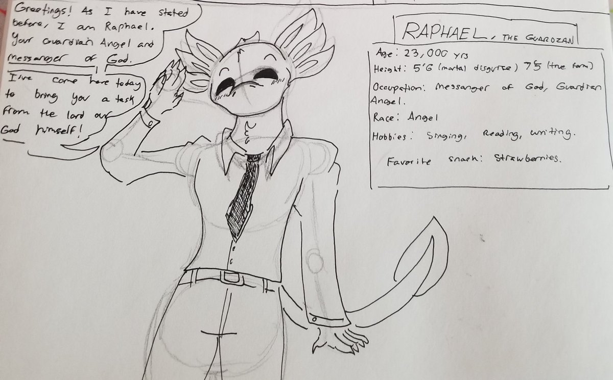 demon_mindless's tweet image. FEAR NOT! For the angel Raphael has come to aid you in your time of need!