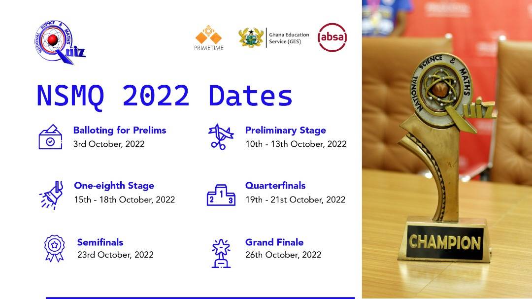 NSMQGhana's tweet photo. All roads lead to Kumasi in October! 

This year, all contests from Prelims to the Finals will be at KNUST. 

Stay tuned for more details.

#NSMQ2022 #NSMQinKumasi #Primetime https://t.co/oJNA4iuN3w