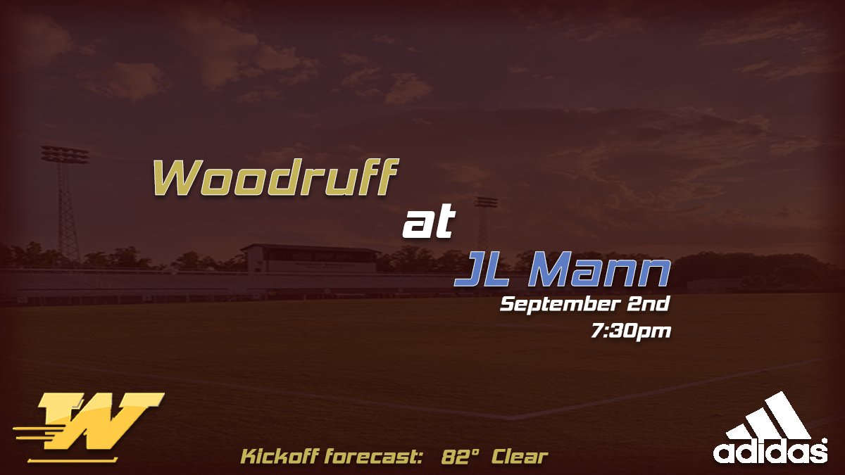 WoodruffFB's tweet photo. It's finally game day! Join us tonight for our home opener as we host JL Mann! Kick is set for 7:30! Be early and be loud! #RLR #WolverineMachine https://t.co/z2db6DReQf