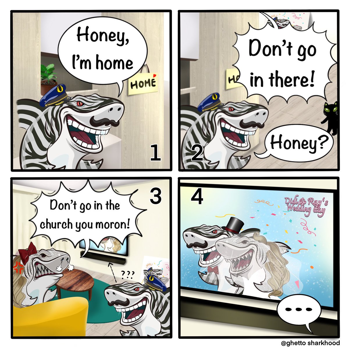 MYMETANOMICS's tweet photo. Ghetto SharkHood Comic #50 - If only she could press rewind
#GSHweeklycomic #NFTcommunity https://t.co/7E9hEiMODn