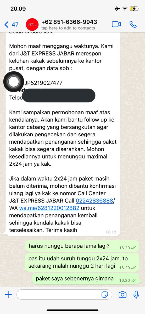 cookiedripz's tweet photo. @jntexpressid paket saya sebenernya statusnya gimana sih? ilang atau gimana? aneh bgt udah chat berkali kali disuru tunggu 2 hari tp udah 2 hari chat lagi malah suruh tunggu lagi. bad bgt pelayannya mana ga dibales di wa @jntexpressid https://t.co/MiP38f5NLc