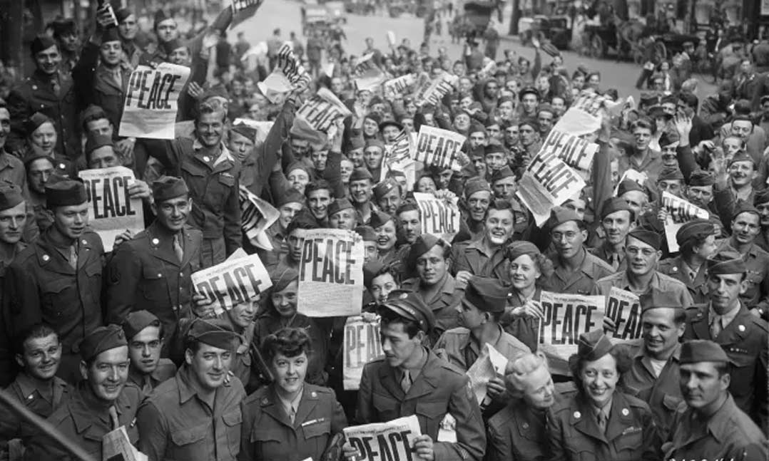 VFWHQ's tweet photo. Today, on the 77th anniversary of V-J Day, or Victory over Japan Day which marks the end of WWII, we pause to honor all those who so bravely served to protect freedom and democracy. #VFWSalute 
https://t.co/NolAwDjiQh https://t.co/jtoE6VqHQw