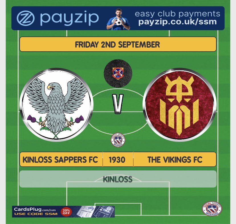 Kinloss_Sappers's tweet photo. 🚨 Quarter Final Playoffs 🚨
🆚 The Vikings Football Club
🗓02 Sep 22
⏰ 1930
📍 Kinloss
#kinloss #sappers #kinlosssappers #sapperfootball #royalengineers #ForcesMutual #prontoimages #gmsportanalysis #karlskitbag #playerdata https://t.co/t5NHZhRPu5