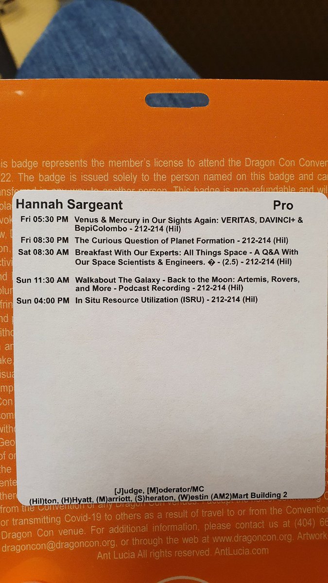 Dr_Hannah_Sarge's tweet photo. The @Walk_the_Galaxy podcast is at @DragonCon! We'll be recording a live episode and chatting on various panels all weekend. Here's my schedule, hope to see you there! #DragonCon #SpaceTrack https://t.co/KAJCp72xiv