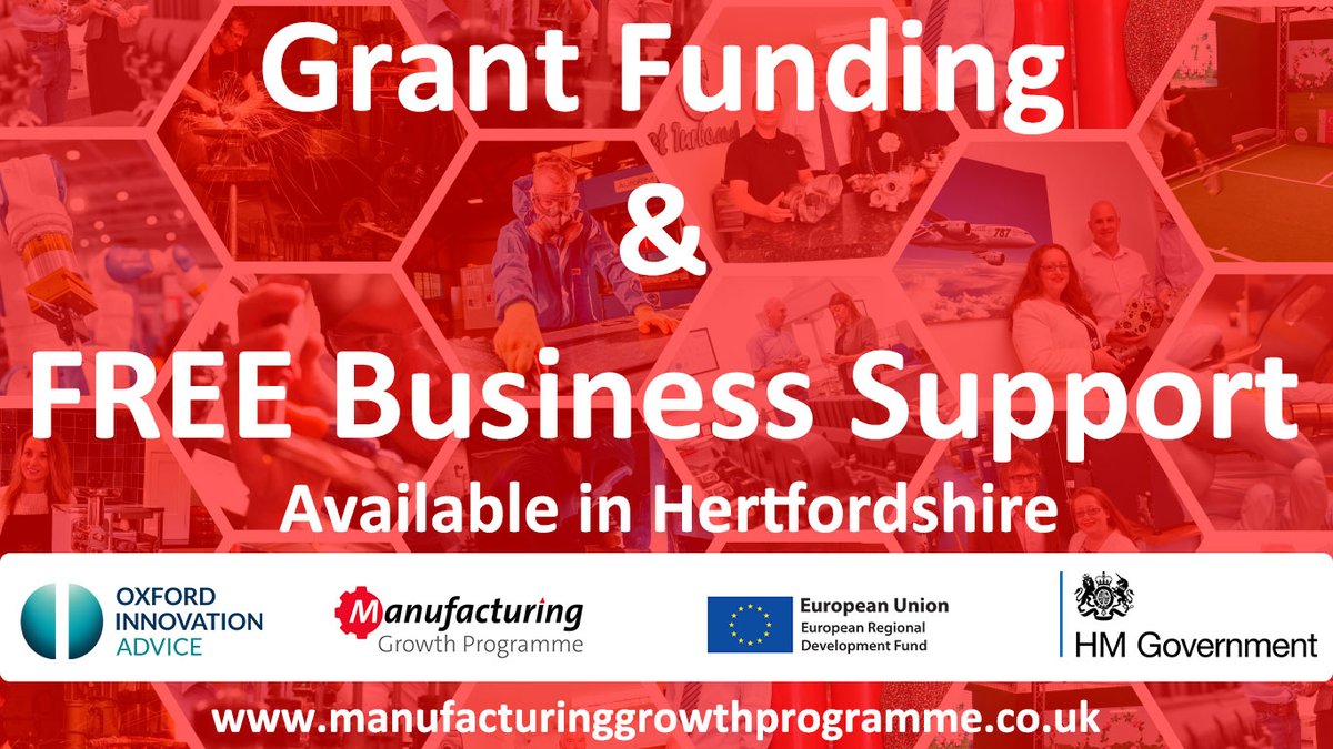 #HertsHour Are you an SME Manufacturer looking to grow your business? Click the link to see if you are eligible for grant funding &amp; free business support! manufacturinggrowthprogramme.co.uk/apply/ #Manufacturing #BusinessSupport #GrantFunding