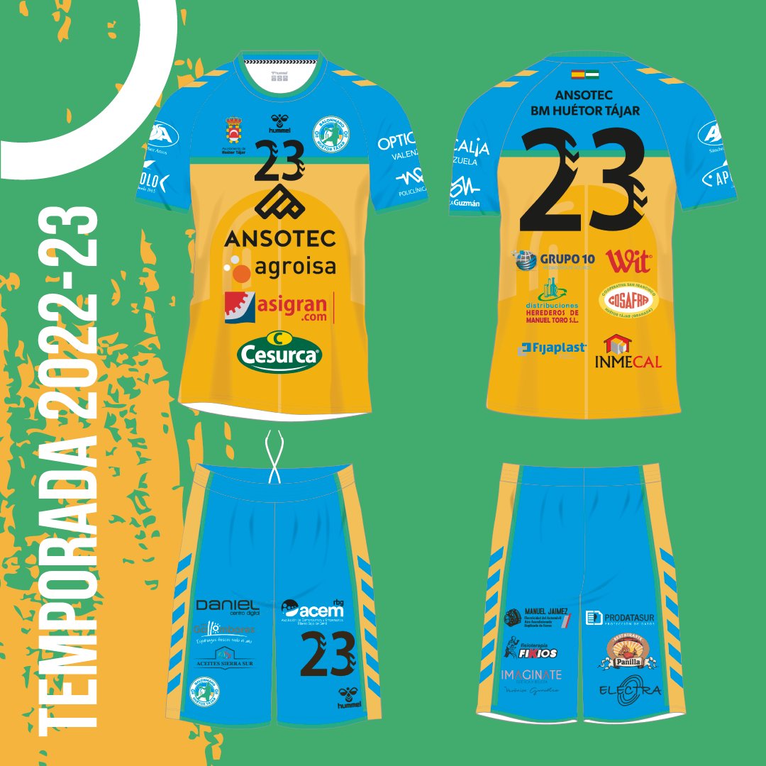 BmHuetor's tweet photo. Con todos ustedes nuestra nueva equipación para la temporada 2022-23 📣🙌🏼
¡Esperamos que nos traiga mucha suerte!

🟡🤾🏻‍♂️🤾🏽🔵

#balonmano #handball #balonmanoandalucia #balonmanobase #balonmanoengranada https://t.co/j59a3YITLJ