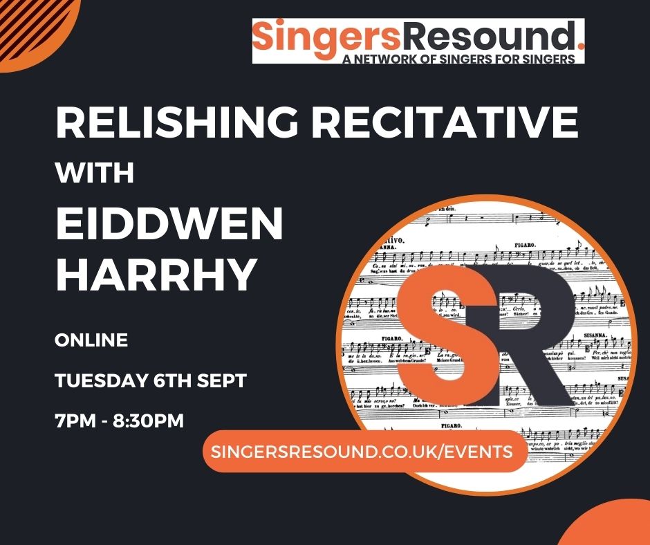 Singers! Join us next Tuesday for our Relishing Recitative workshop led by internationally-renowned singer and teacher Eiddwen Harrhy. Online / Free Tuesday 6th Sept 7pm Tickets available here: singersresound.co.uk/#events #recitative #workshop #opera #operasingers