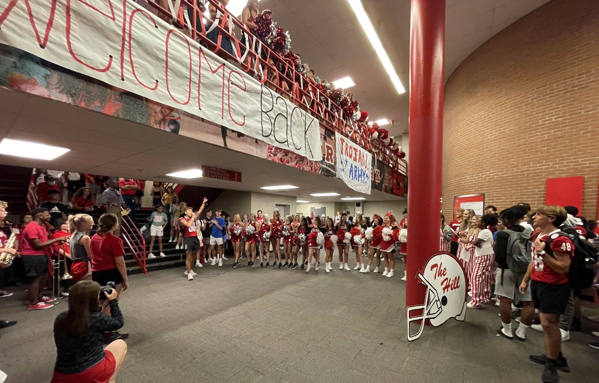 parkhillstuco's tweet photo. The first Park Hill Pep Rally! Let’s pack the house tonight. @WeAreParkhill @PHTrojansFB #BeatRayPec https://t.co/eMPGcL8XKR