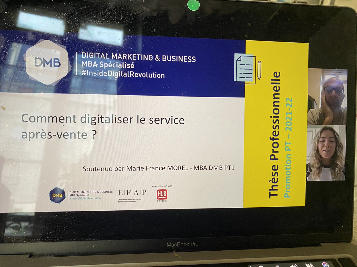 VincentMontet's tweet photo. #GoGoGo #Emotion #mbadmb #thesePro. Ce matin , quel plaisir de voir le niveau et l’enthousiasme de @marie29france lors de sa soutenance finale de thèse professionnelle @MBADMB @EFAP_ @HUBInstitute . Une belle thèse et un top cdi #ProductOwner Bravo !! https://t.co/lSwgkALLbS